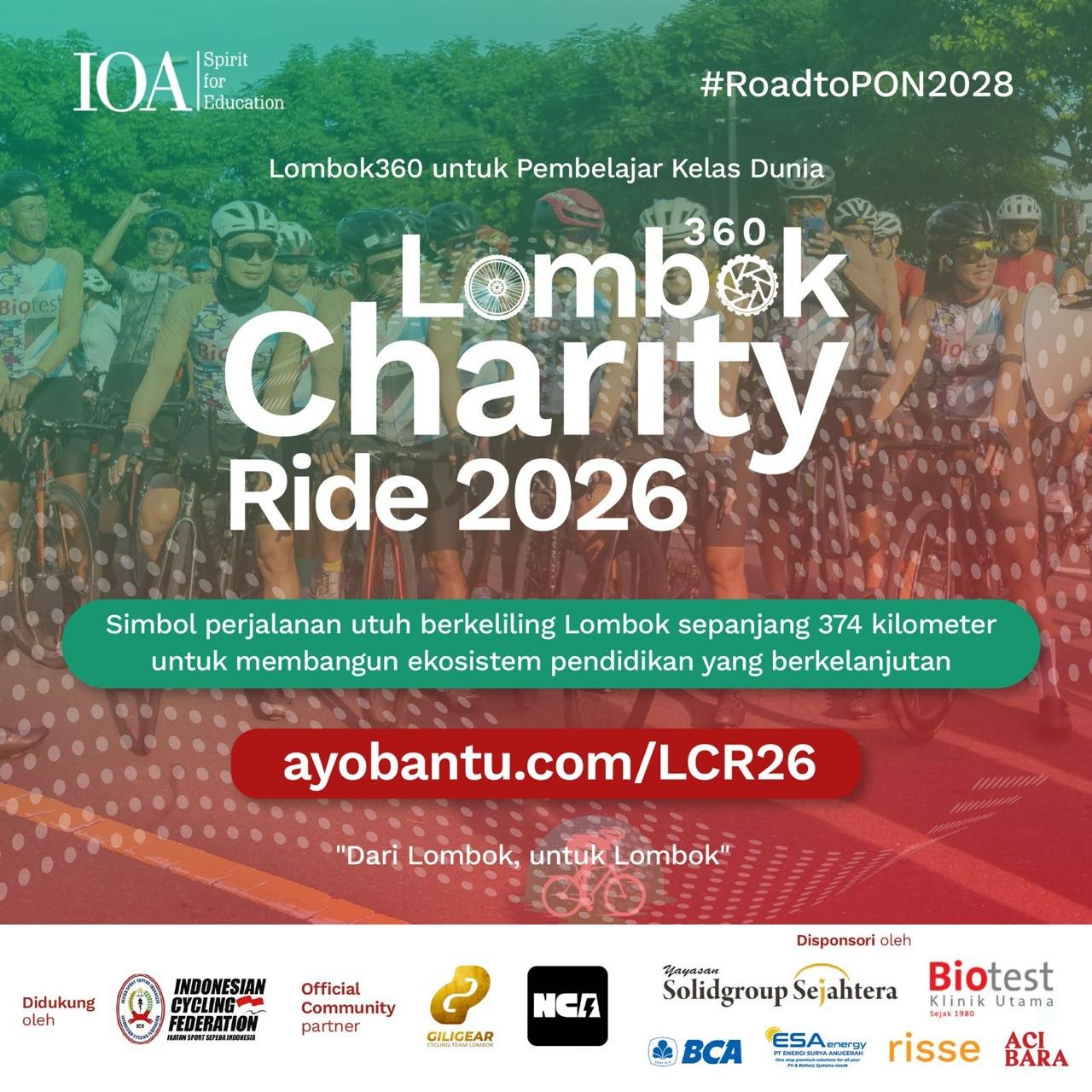 Dukung galang dana Lombok Charity Ride 2026
